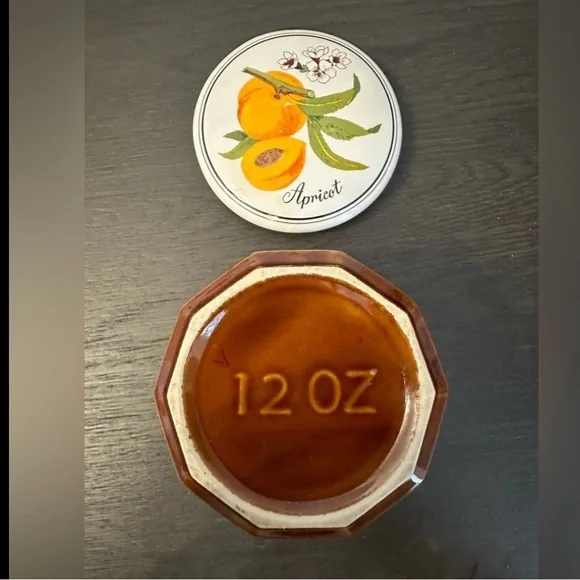 Vintage Apricot Preserves Container by Gailstyn Sutton Jam Jar Ceramic Brown - Picture 3 of 4